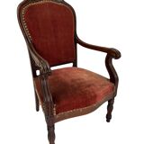 Pair of Louis Philippe armchairs in solid mahogany
