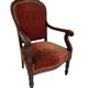 Pair of Louis Philippe armchairs in solid mahogany