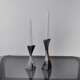 Pair of Swan candlesticks by Matthew Hilton, England, 1980