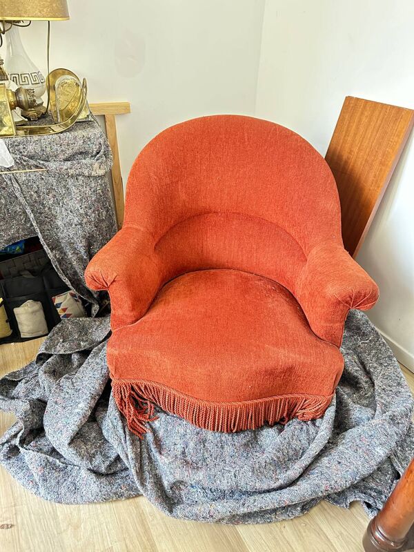 Fauteuil crapaud orange
