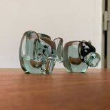 Vintage handmade African glass animal candle holders from Ngwenya Glass, set of 2.