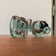 Bougeoirs animaux en verre africain fabriqués à la main vintage de Ngwenya Glass, lot de 2