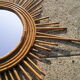 Mirror sun 70s wicker 62cm