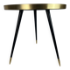 Rotating round table, aged mirror top and brass details, handmade, size S.