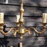 French Vintage Louis XV Style Bronze Candlestick & Sconce Set