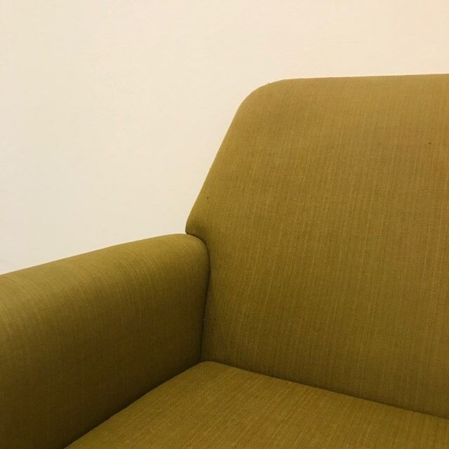 Scandinavian olive green sofa 60s