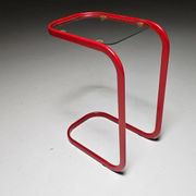 C.I.C. postmodern from the 1980s in red lacquered metal and glass
