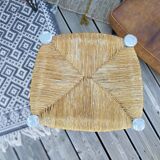 Set of 4 Bohemian straw stools