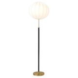 Mid-century black leather floor lamp by Falkenbergs Belysning, Sweden, 1960s.