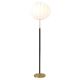 Mid-century black leather floor lamp by Falkenbergs Belysning, Sweden, 1960s.