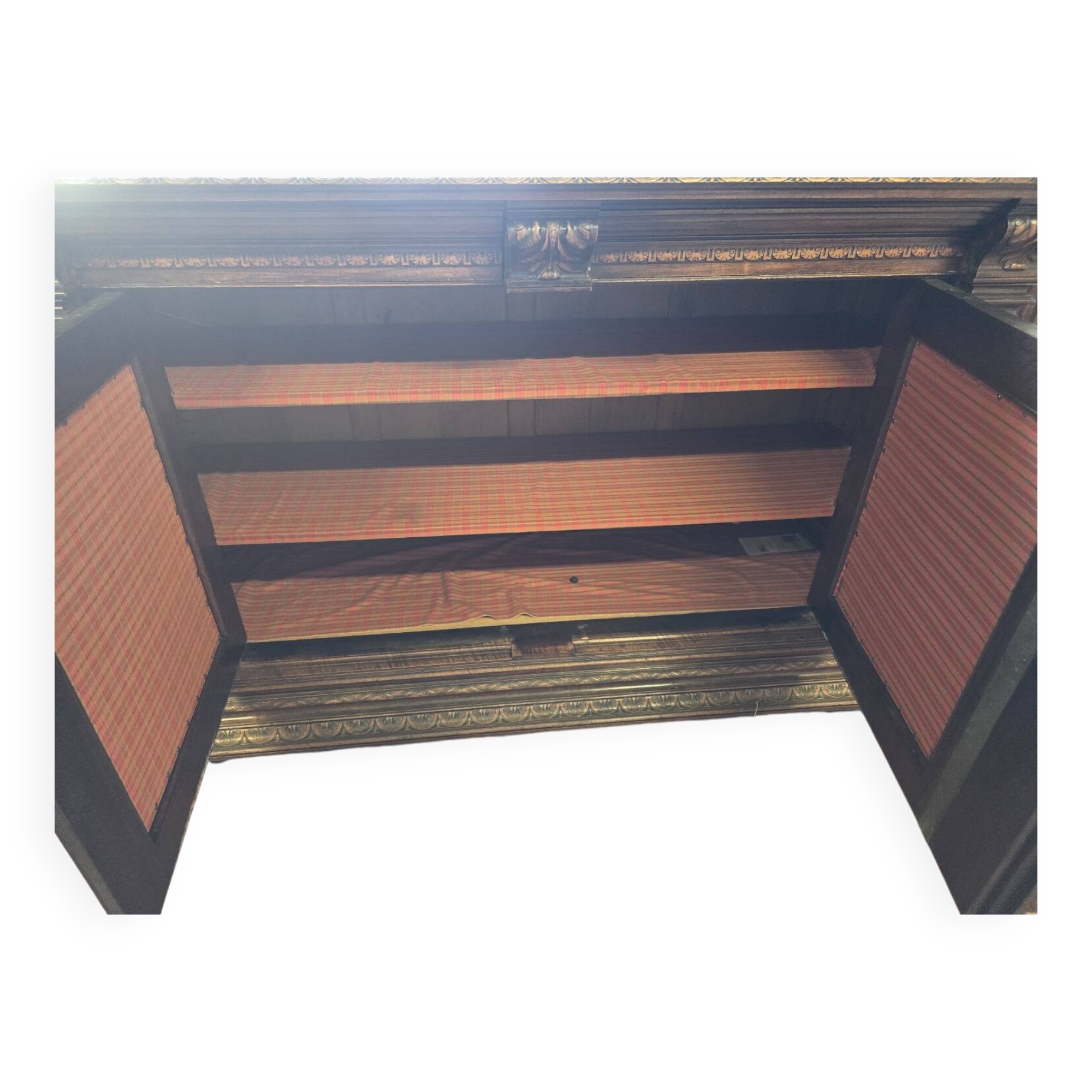 Renaissance style 2-door walnut sideboard