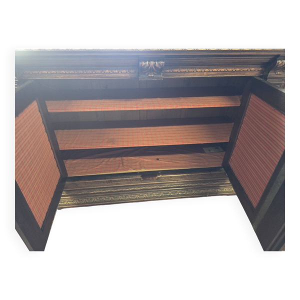 Bahut 2 portes style renaissance en noyer