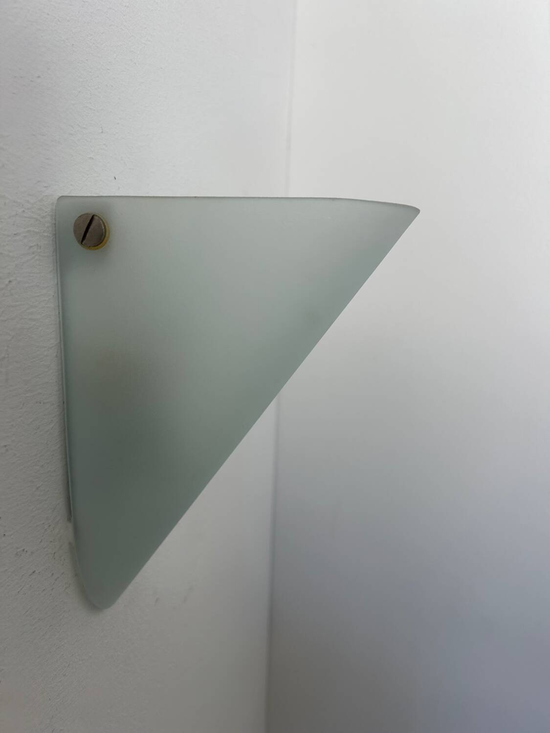 Pair of vintage wall lights, sandblasted glass, France 1970