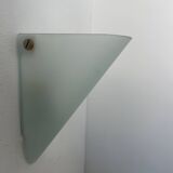 Pair of vintage wall lights, sandblasted glass, France 1970