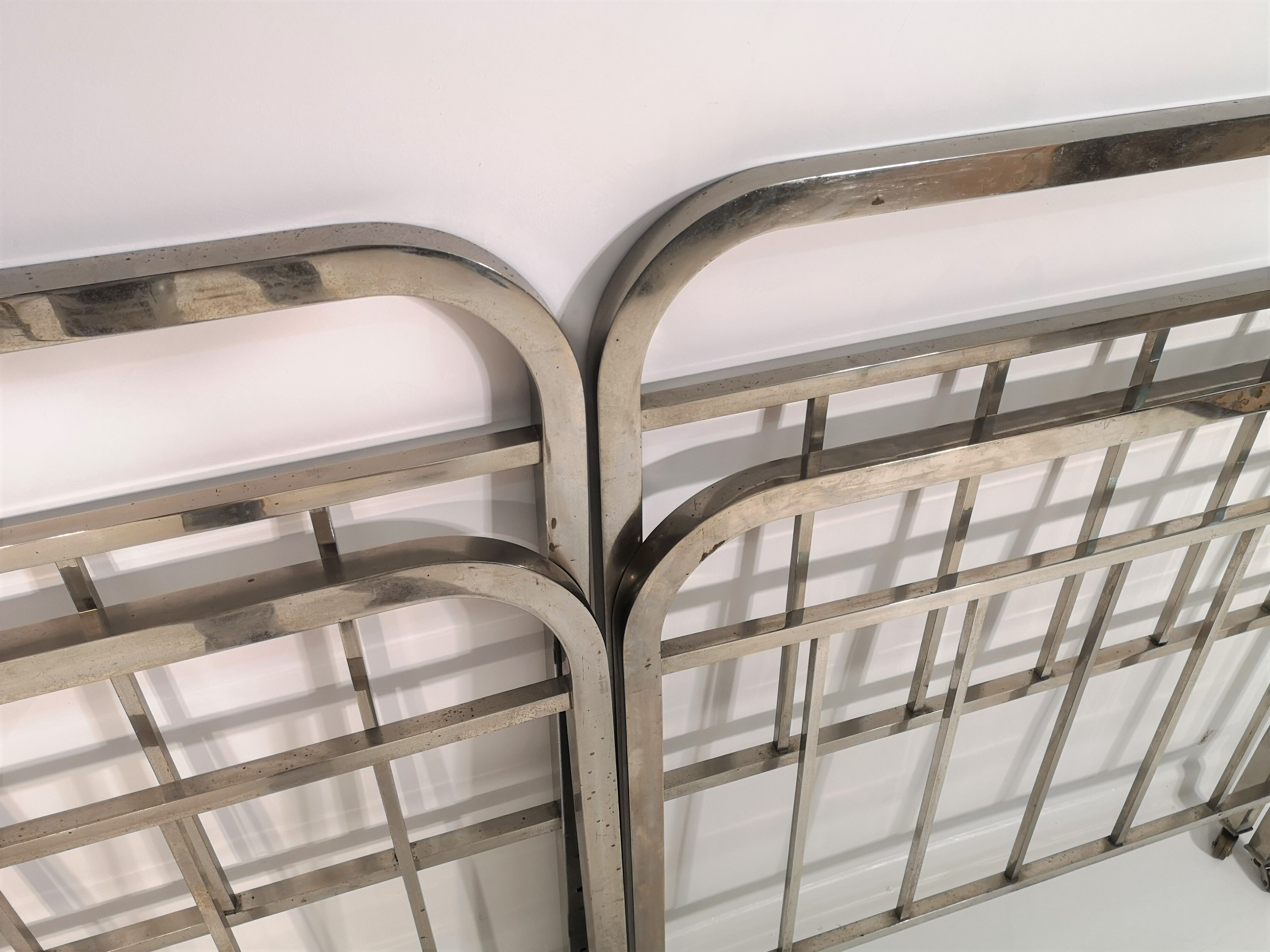 Set of 2 Art deco chrome beds, 1940s