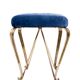 Pair of vintage brass and blue velvet feet rest