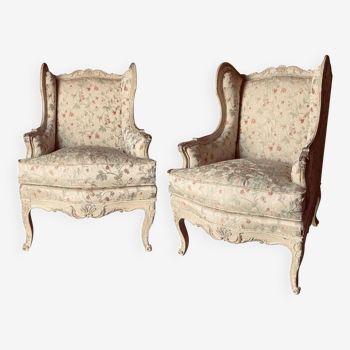 Pair of Louis XV wing chairs