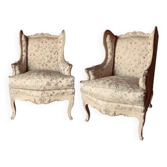 Pair of Louis XV wing chairs