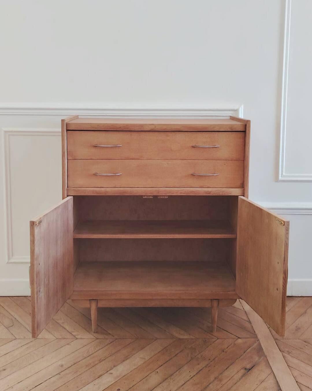 Renovated vintage high sideboard, 1960s