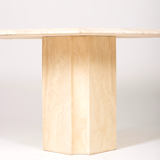 Hexagonal travertine dining table, 1970s