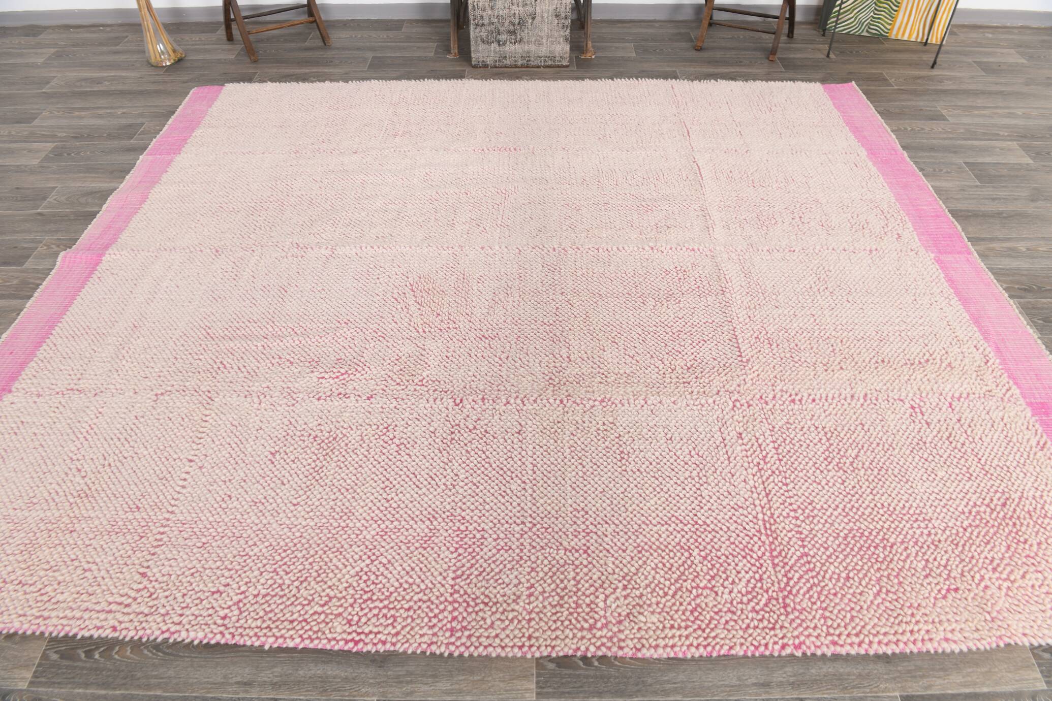 8x10 Rug For Living Room Pink & Beige Vintage Moroccan Rug, 259x301 Cm SKU. 34961