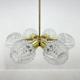 1960's brass & glass chandelier by kamenicky senov, 2 pieces available