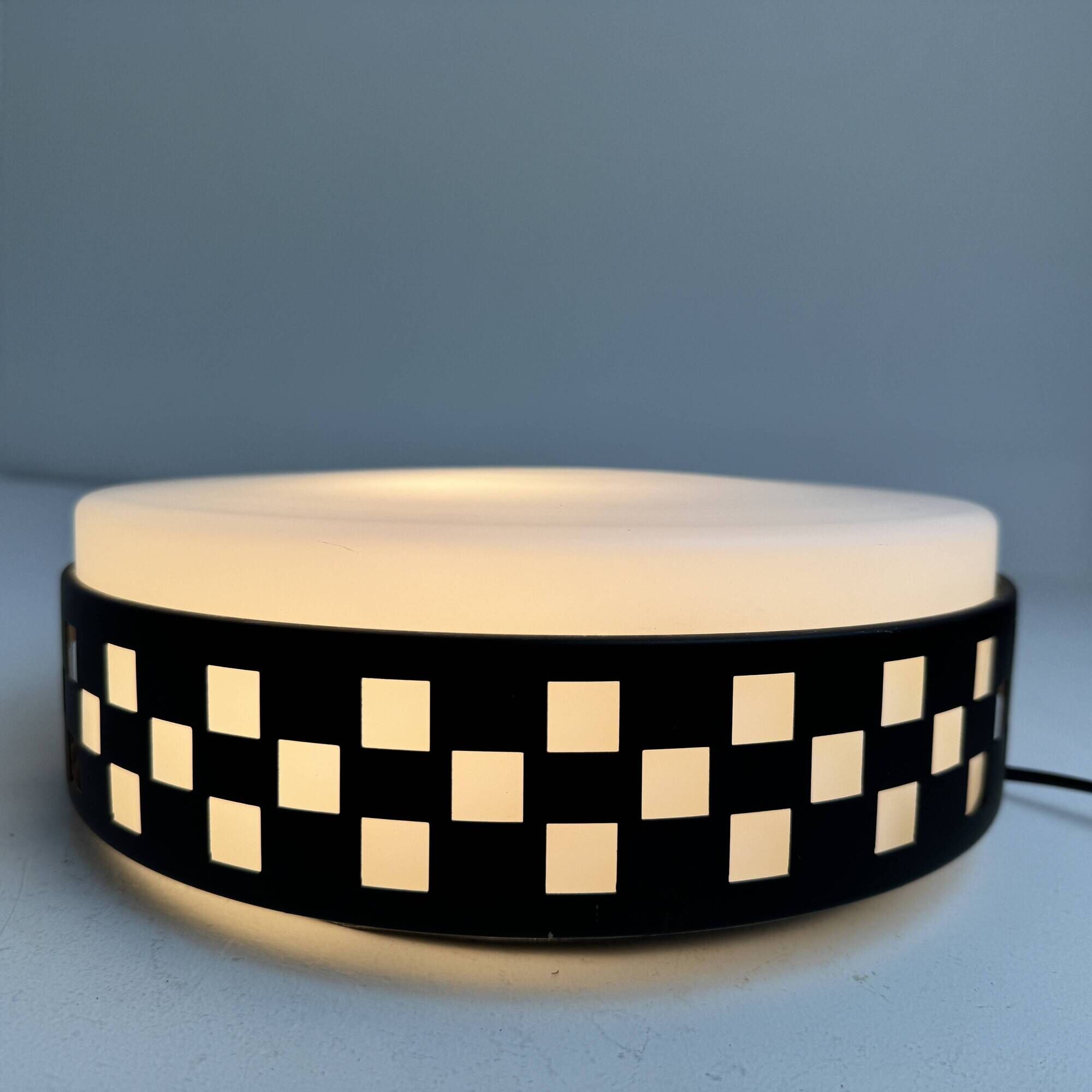 VINTAGE SPACE-AGE OPALINE CEILING LIGHT "WILA"