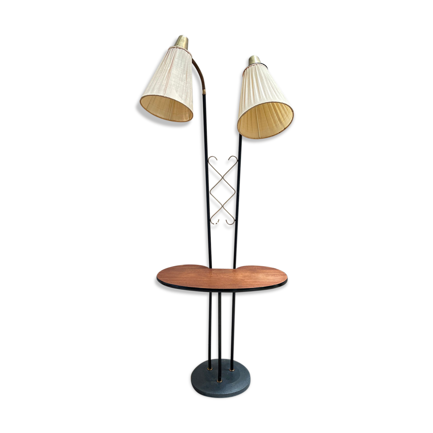 Mid century swedish floor lamp with teak table
