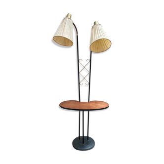 Mid century swedish floor lamp with teak table