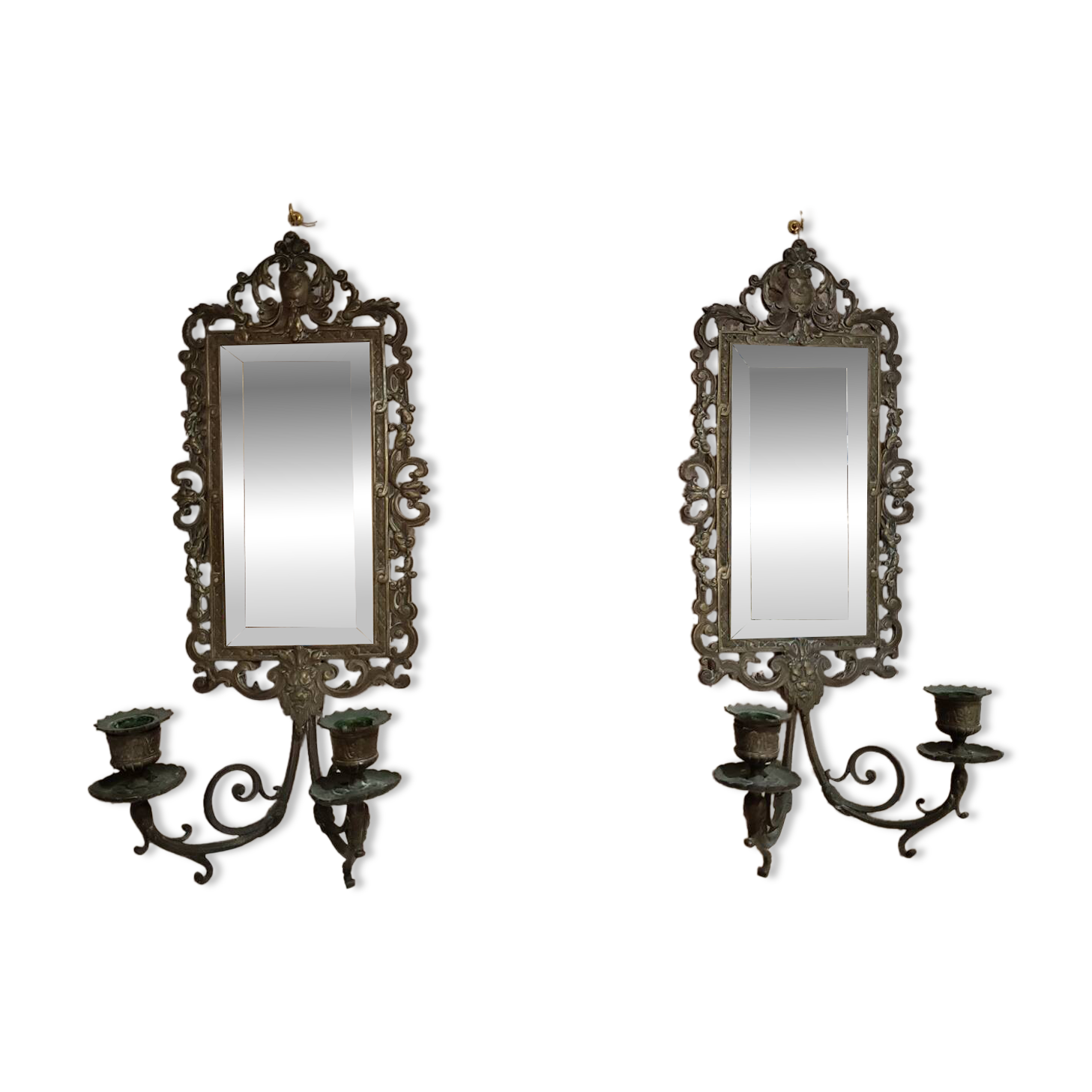 Paire d'appliques miroirs chandeliers XIX