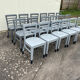 Set of 18 gray bistro chairs