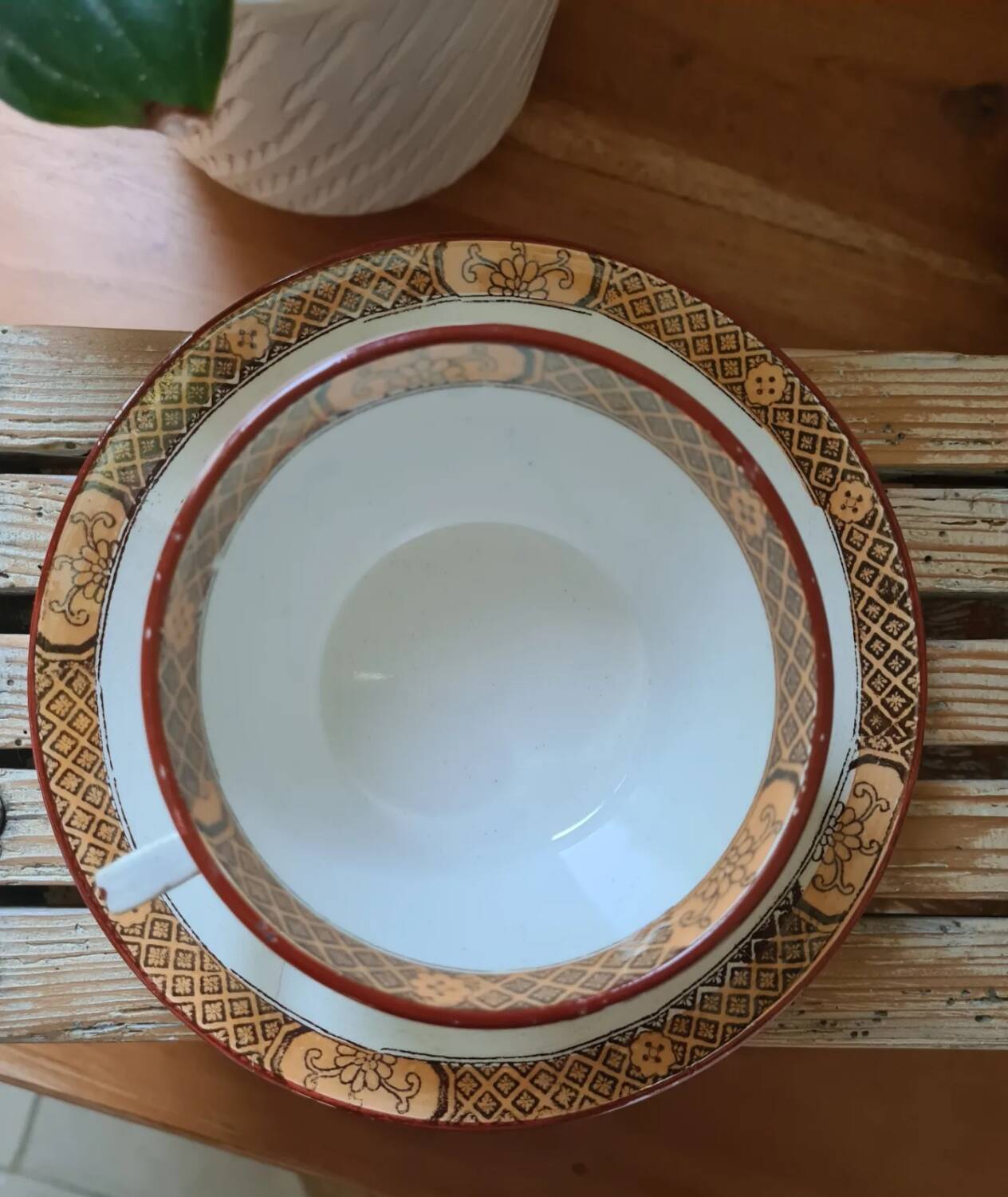 Tasse à thé Digoin Sarreguemines fn 19ème