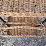 Rattan rolling table