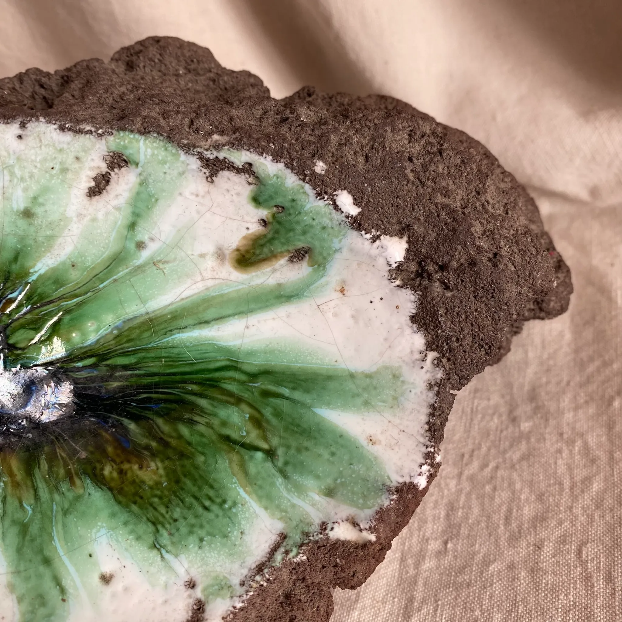 Lava stone enamelled catchall, 1970s