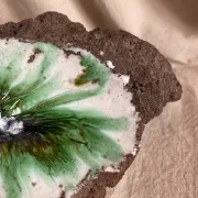Lava stone enamelled catchall, 1970s