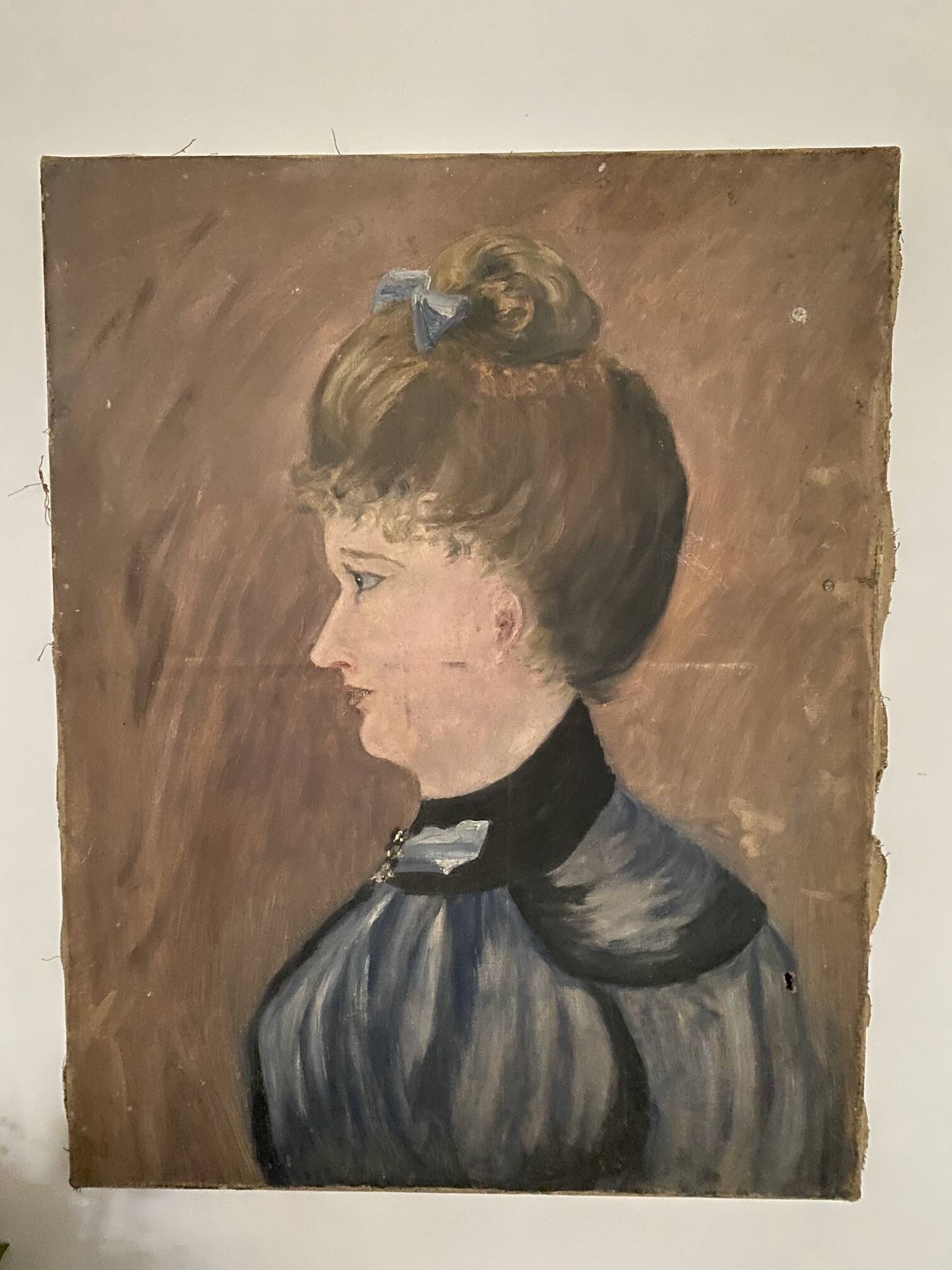 Portrait de femme sur toile