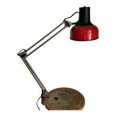 Lampe vintage 1970 architecte Lival P12 Finlande rouge acier - 65 cm
