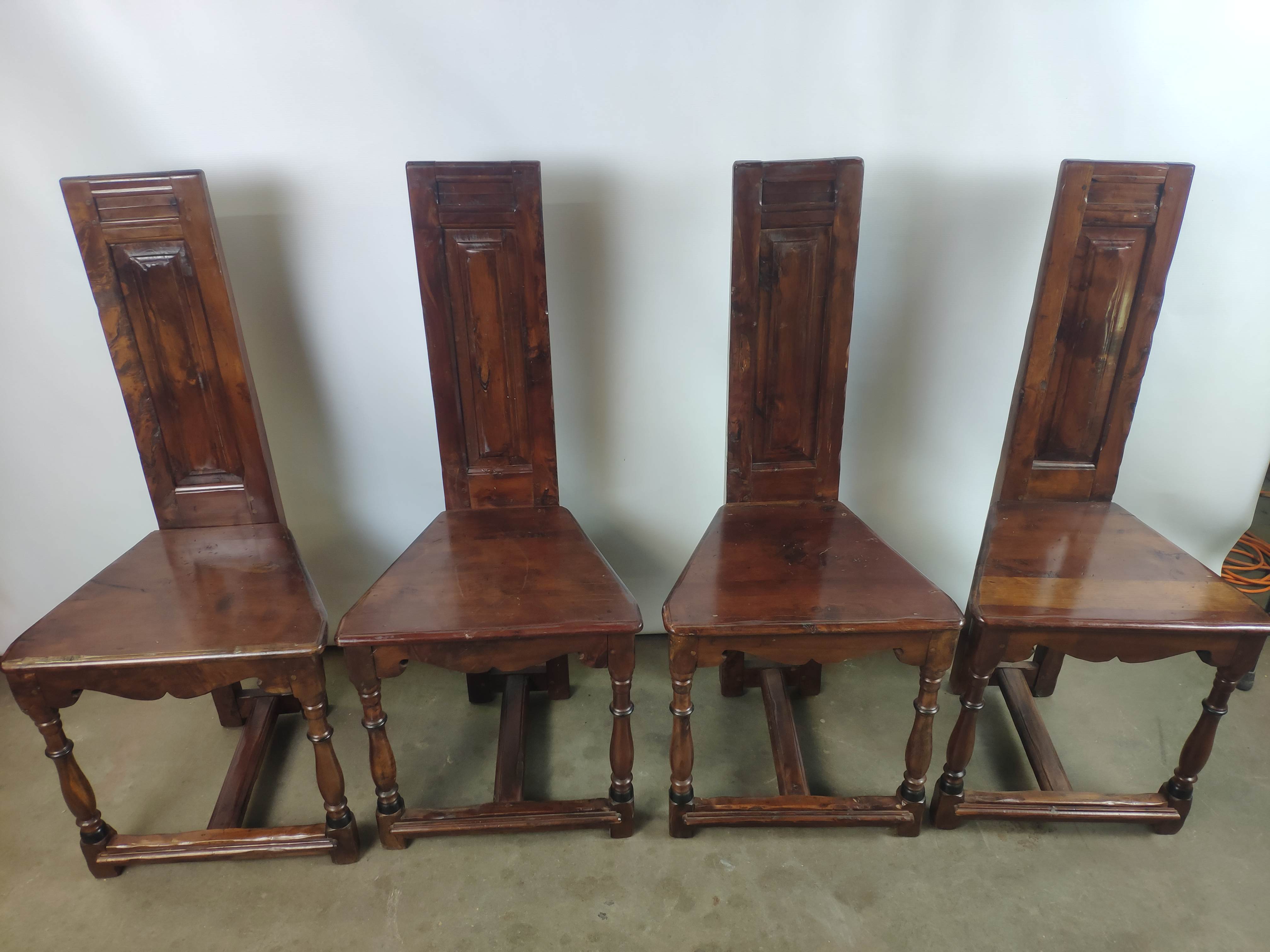 Renaissance moulded walnut chairs