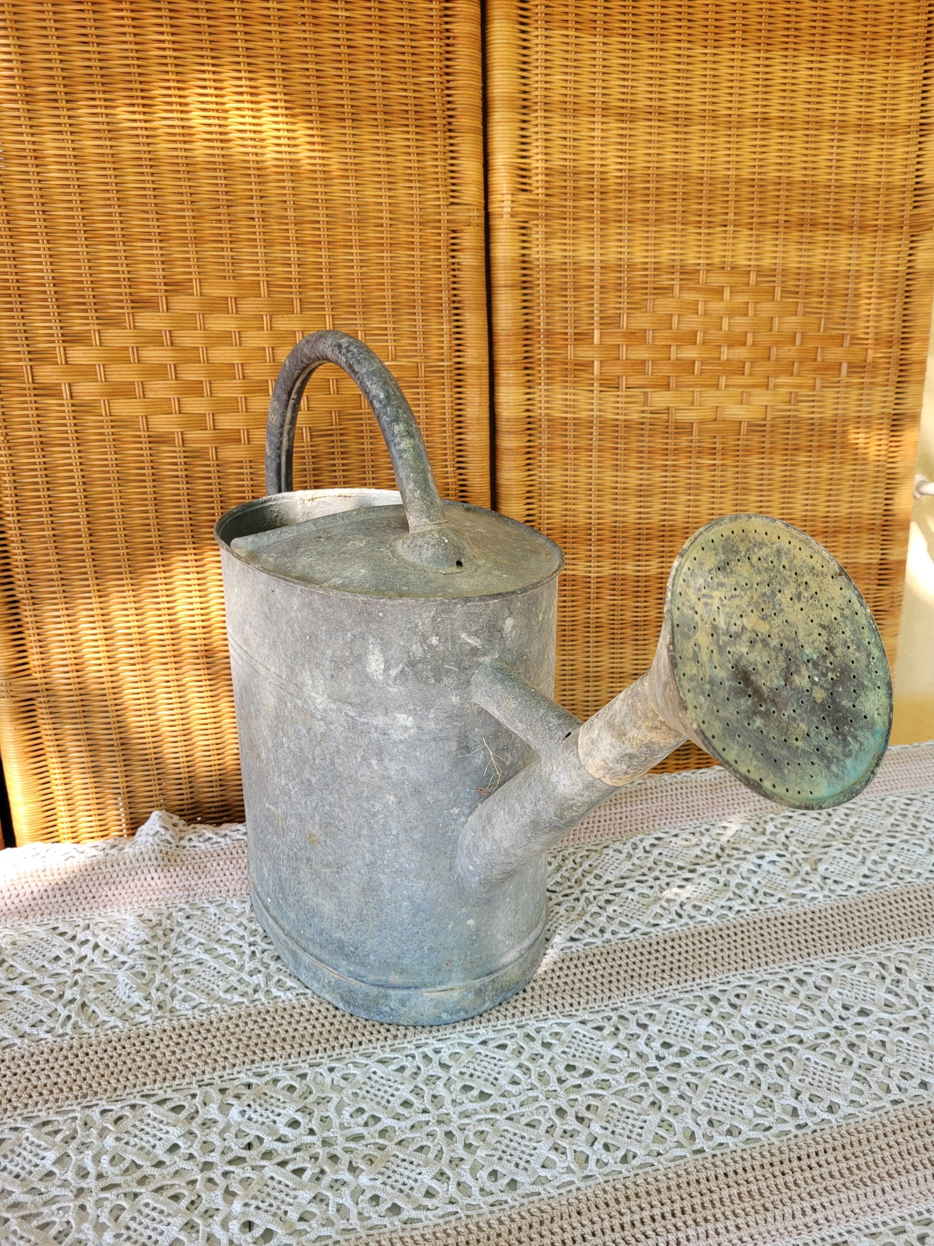 Zinc watering can with pommel