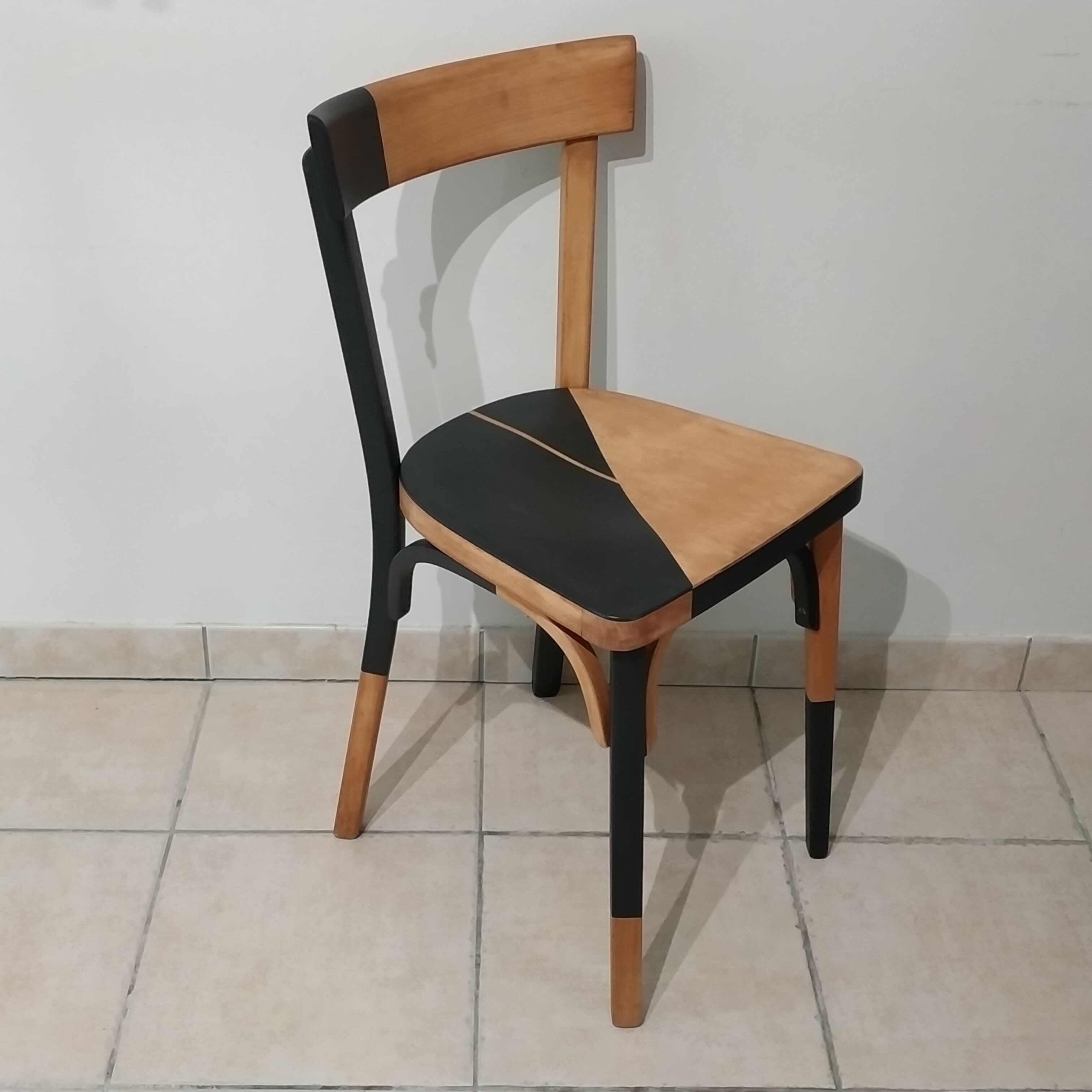 Mismatched bistro chairs