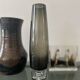 Vase cylindrique en verre de Murano noir/ gris, design milieu du siècle