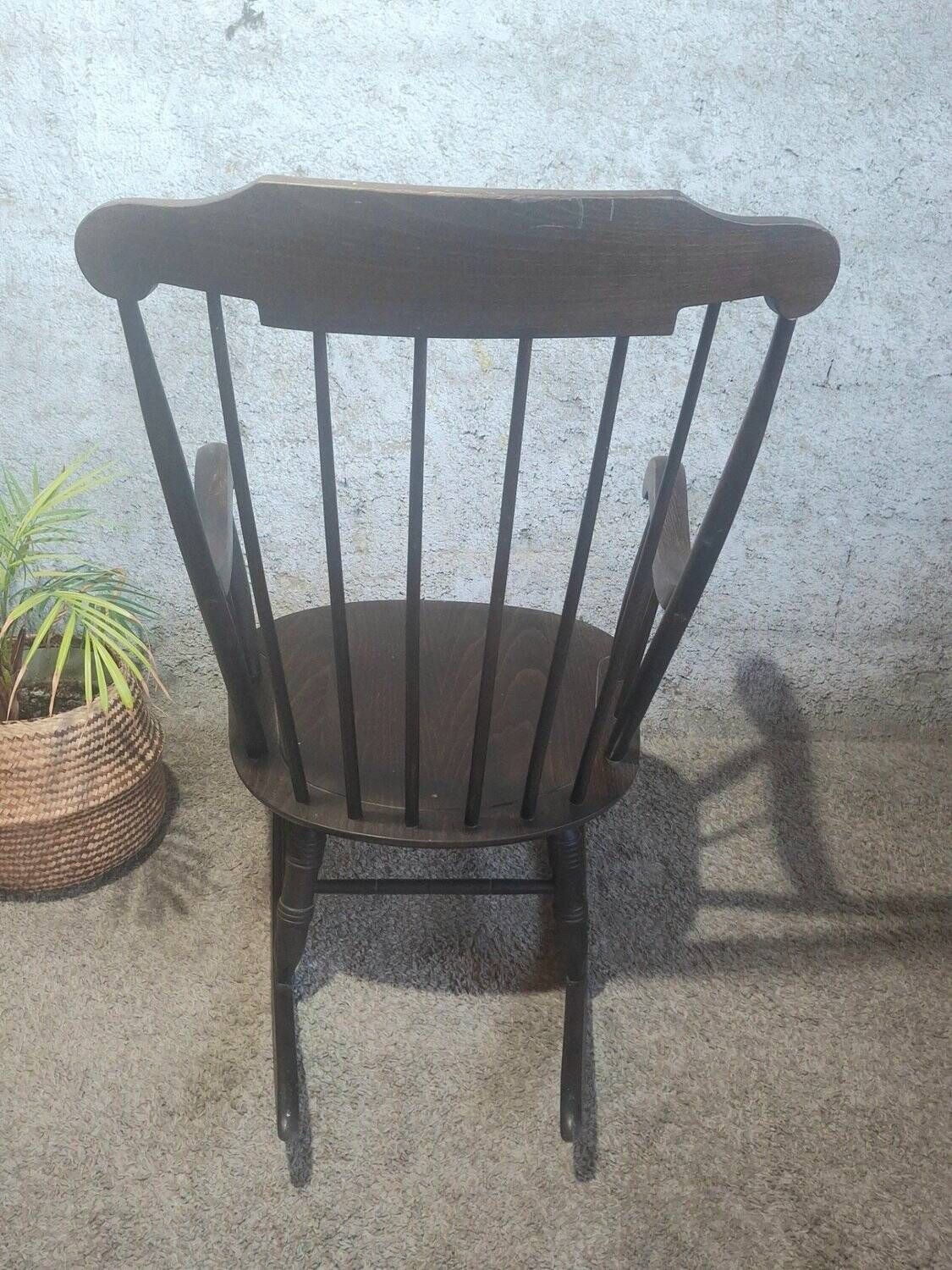 Windsor rocking chair from the 1960s – sign Stol Kamnik Yugoslavia