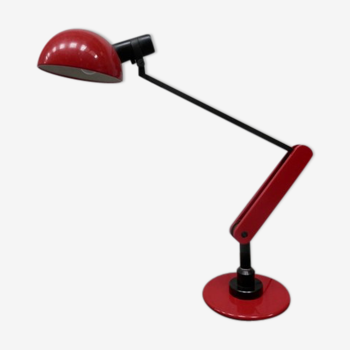 Lampe de bureau Guzzini rouge d'Italie des années 70