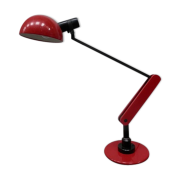 Lampe de bureau Guzzini rouge d'Italie des années 70
