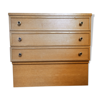 Bedside 3 drawers in light wood