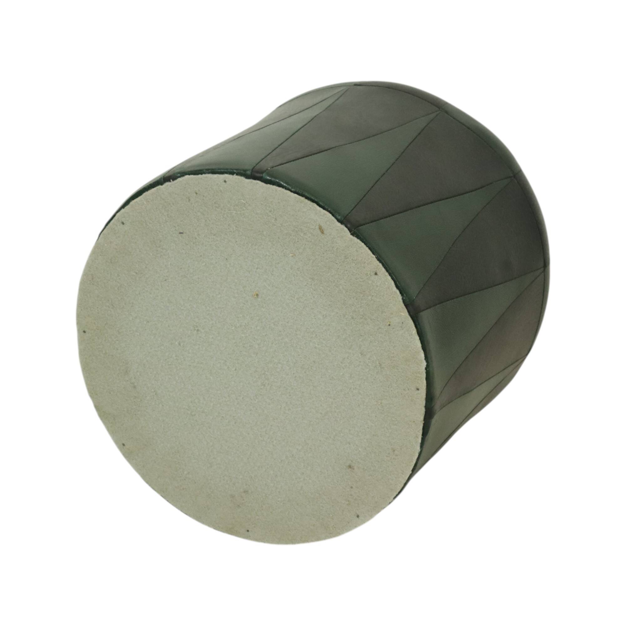 Round Vintage Green Black Pouf Two-tone Skai Sixties