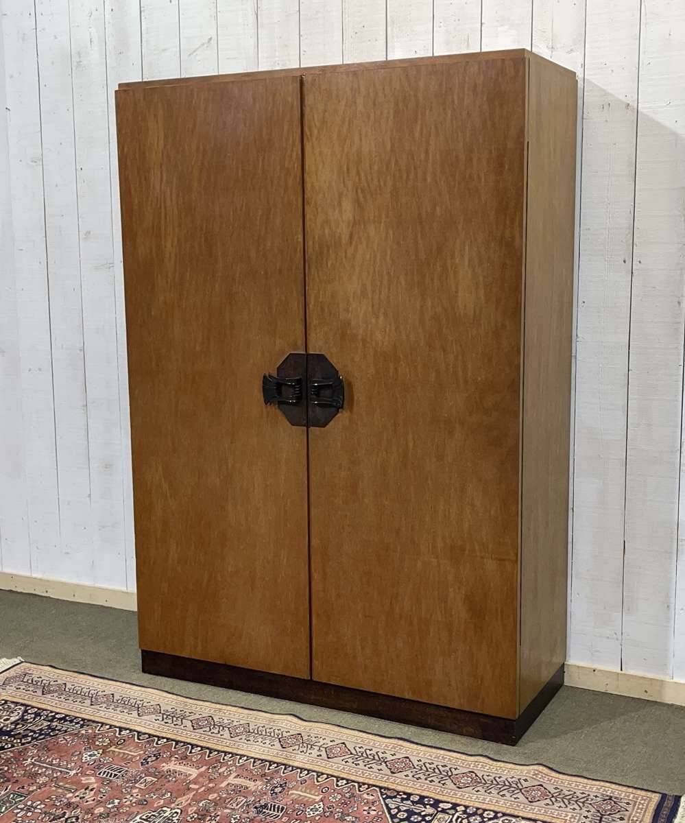 1950s Art Deco armoire in okoumé veneer
