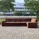 Vintage Modular Sofa in Brown Velvet Corduroy, 1970s