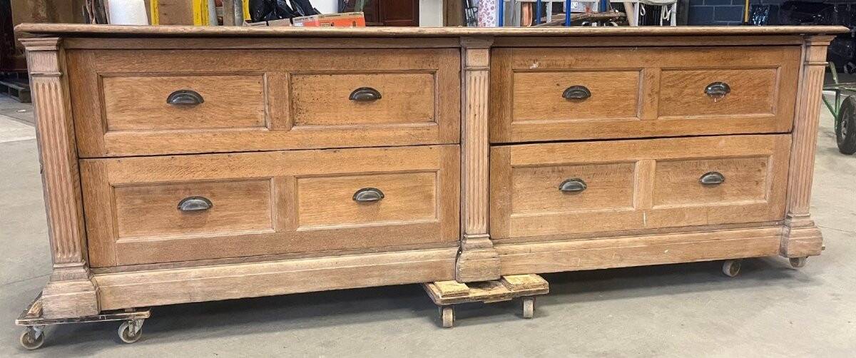 Large oak shop counter