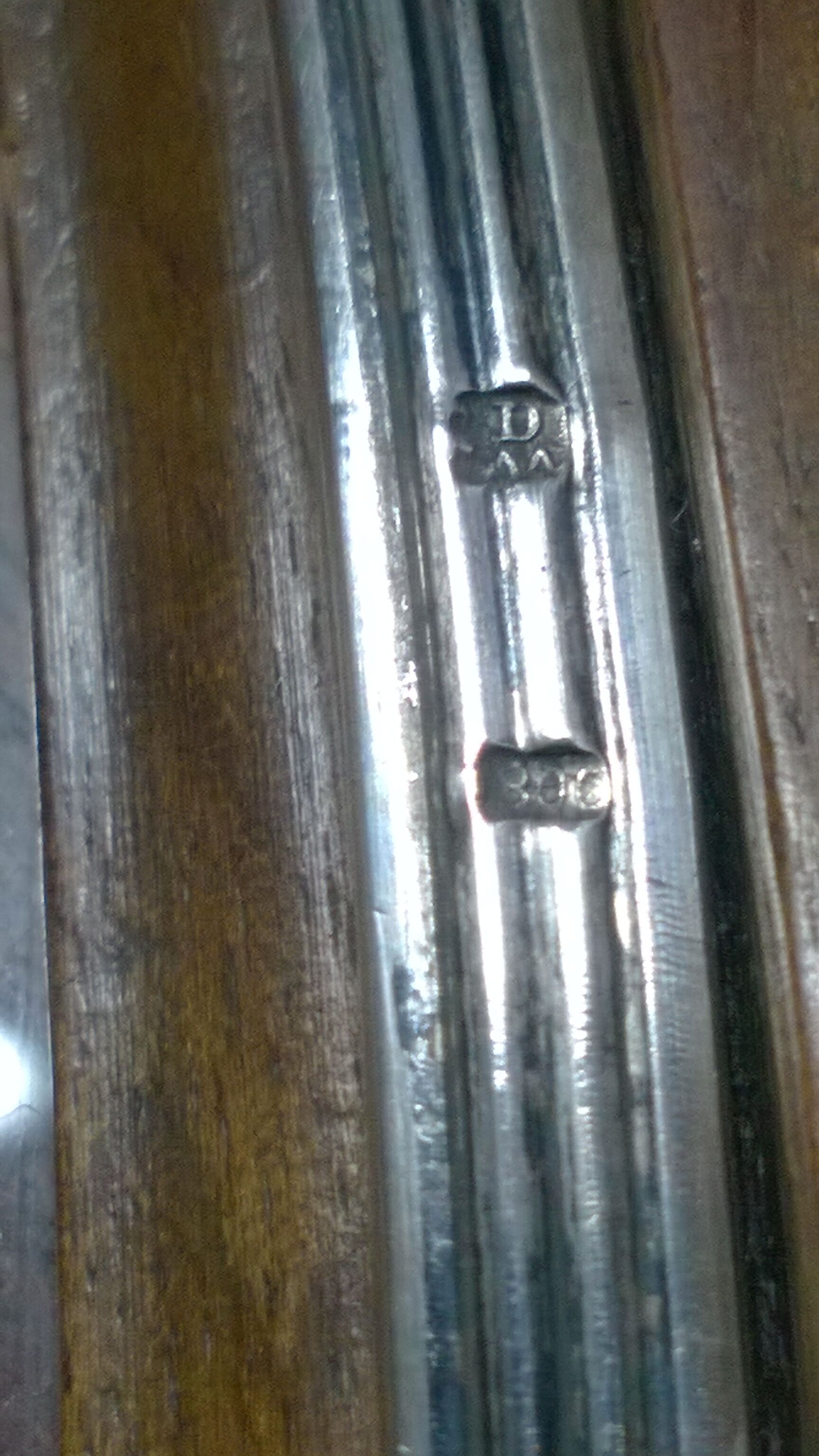 Wooden service tray .glass .brussels lace and solid silver delheid